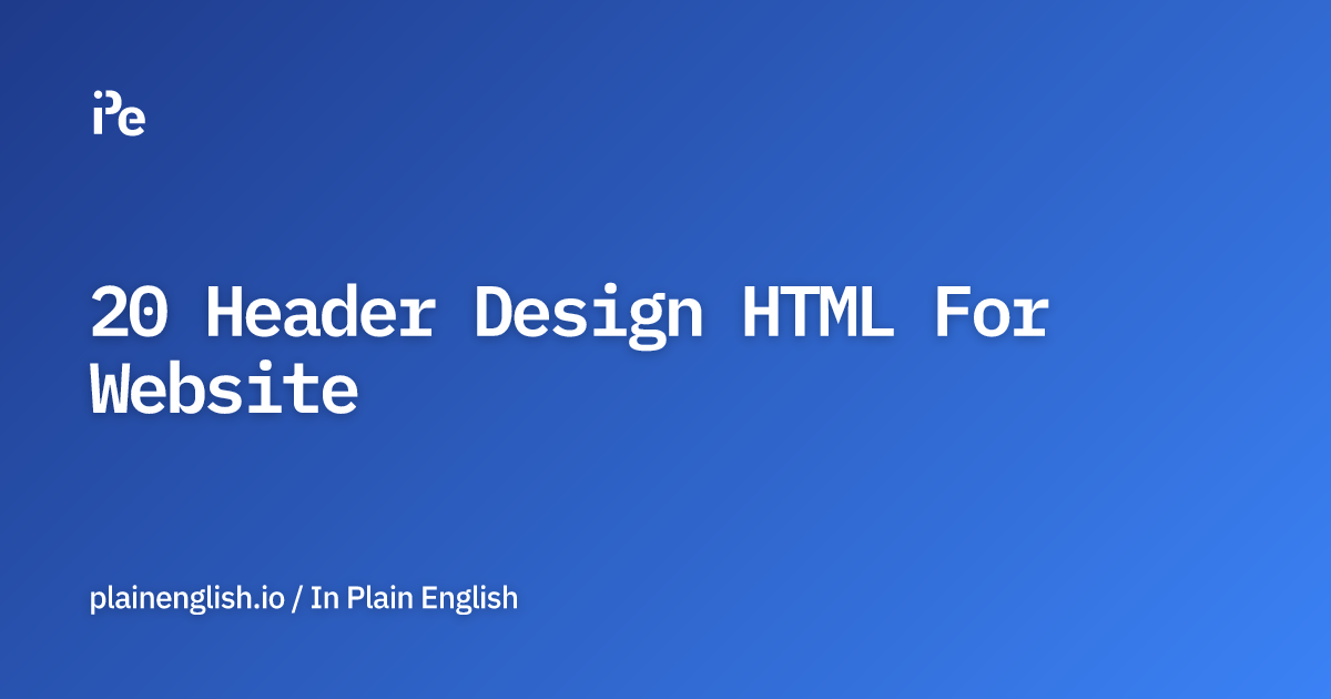 20 Header Design HTML For Website