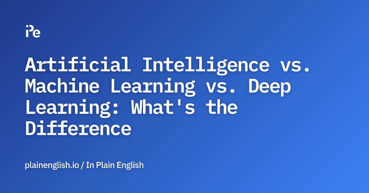Artificial Intelligence vs. Machine Learning vs. Deep Learning: What's the Difference