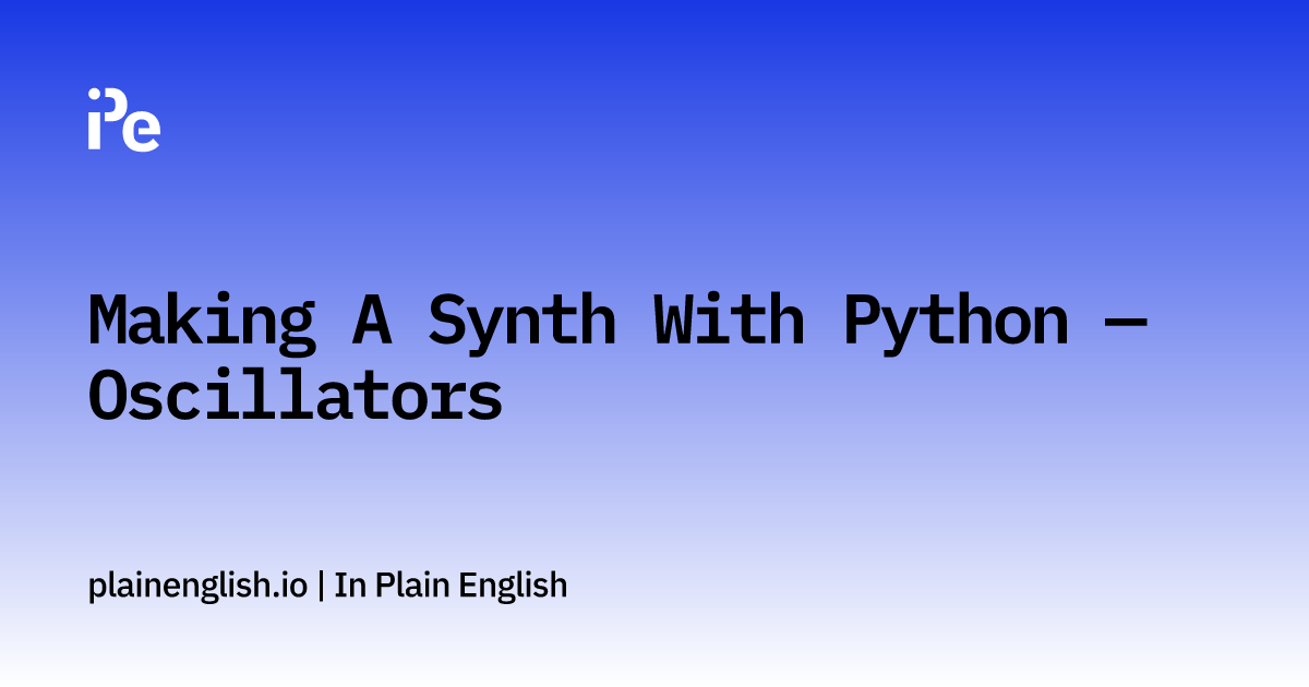 Python synth new arrivals