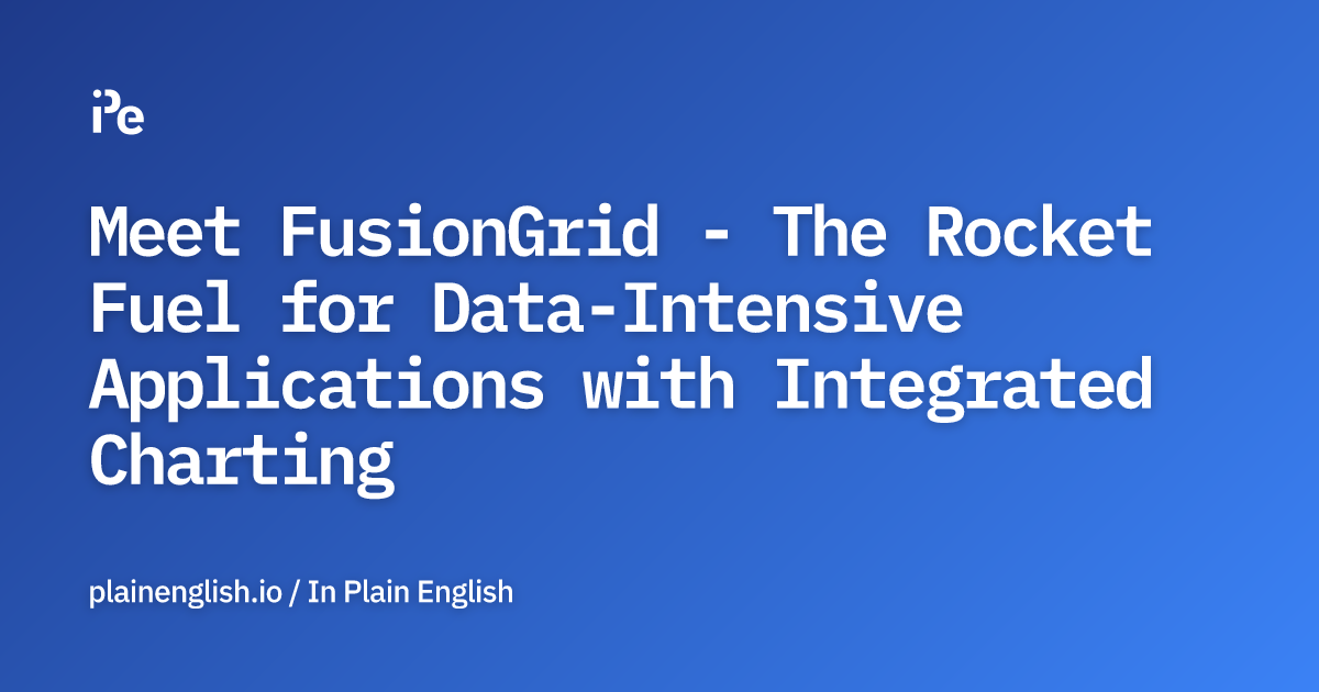 Meet FusionGrid The Rocket Fuel for DataIntensive Applications with