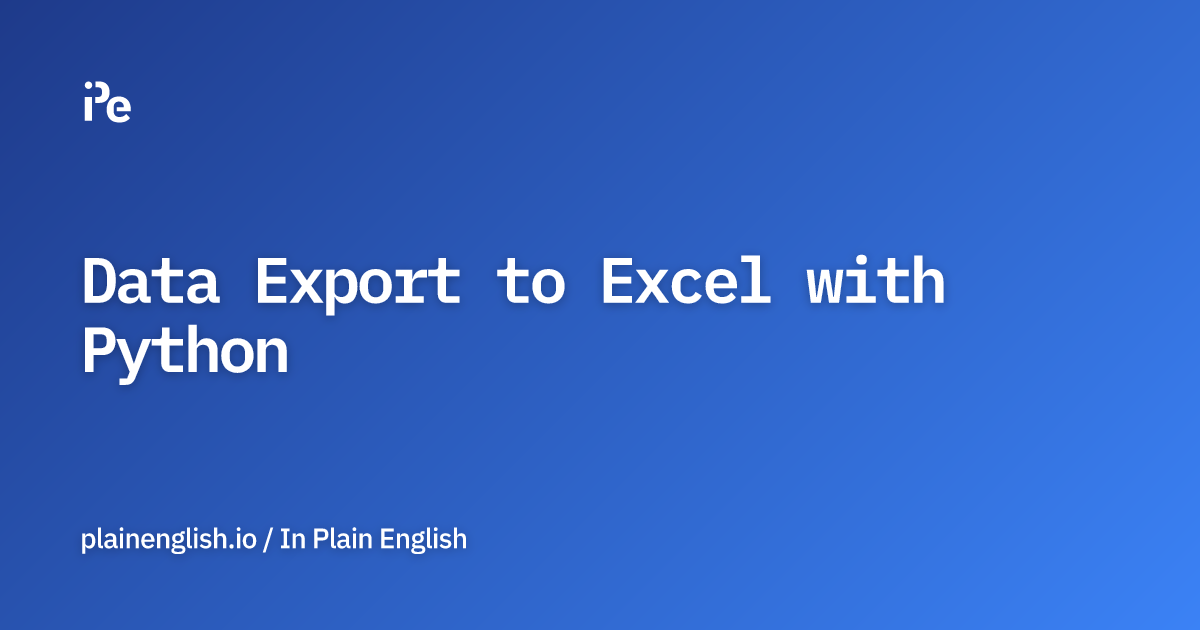 Data Export to Excel with Python
