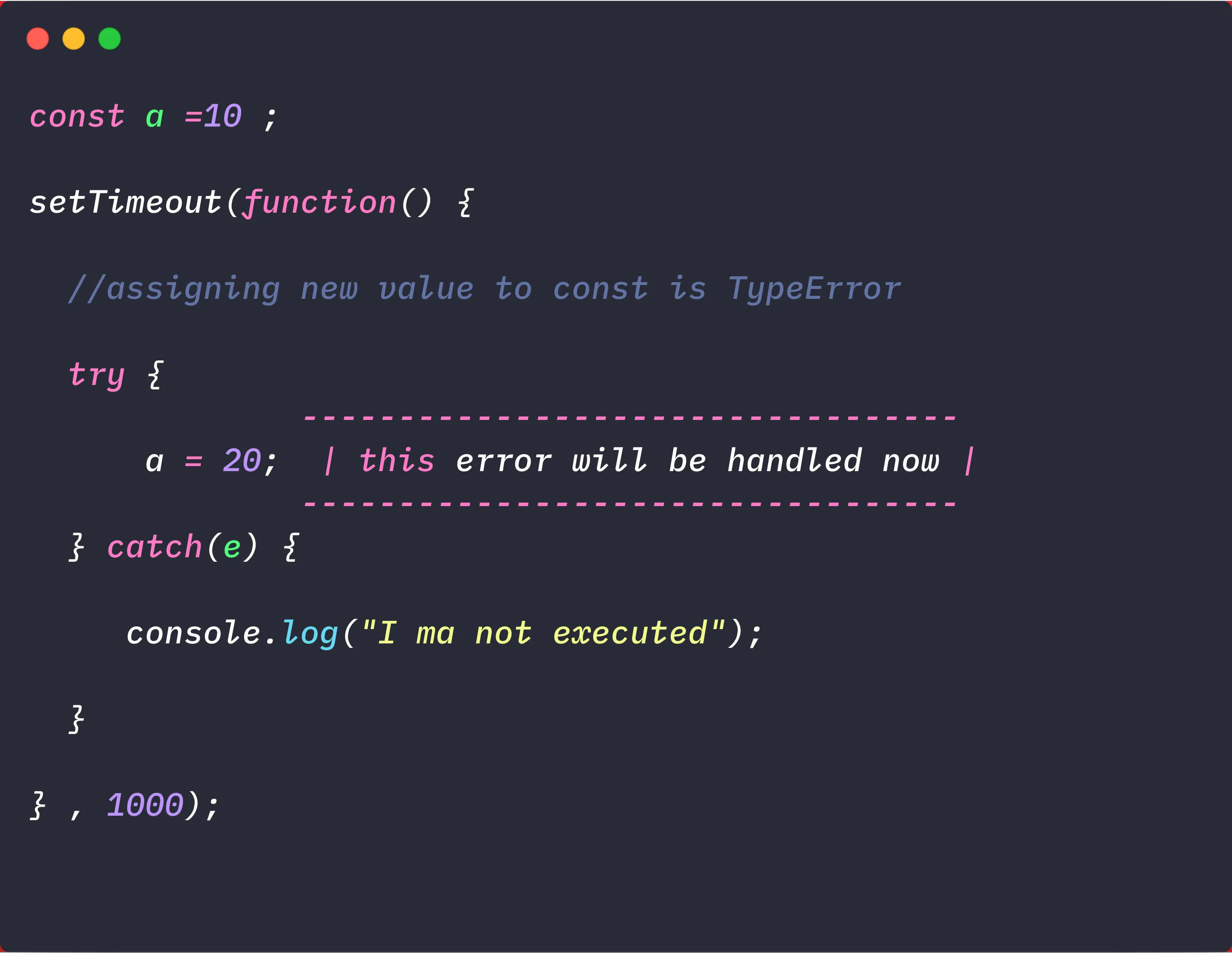 Javascript Try Catch, Exception Handling