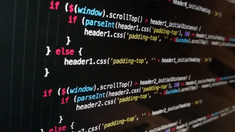 A closeup screenshot of some code