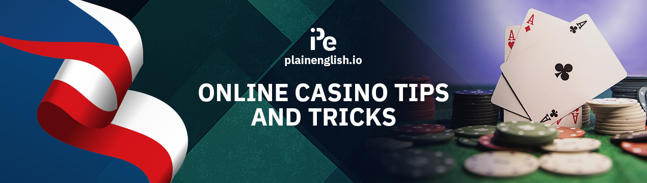 Czech flag and a roulette table, along with the text 'Online Casino Tips and Tricks'
