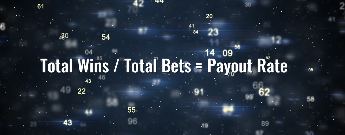 Casino payout rate equation with random numbers in the background.