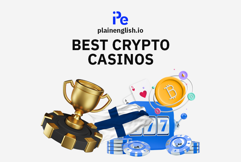 A Slotmachine, a Bitcoin an the Finnish Flag.