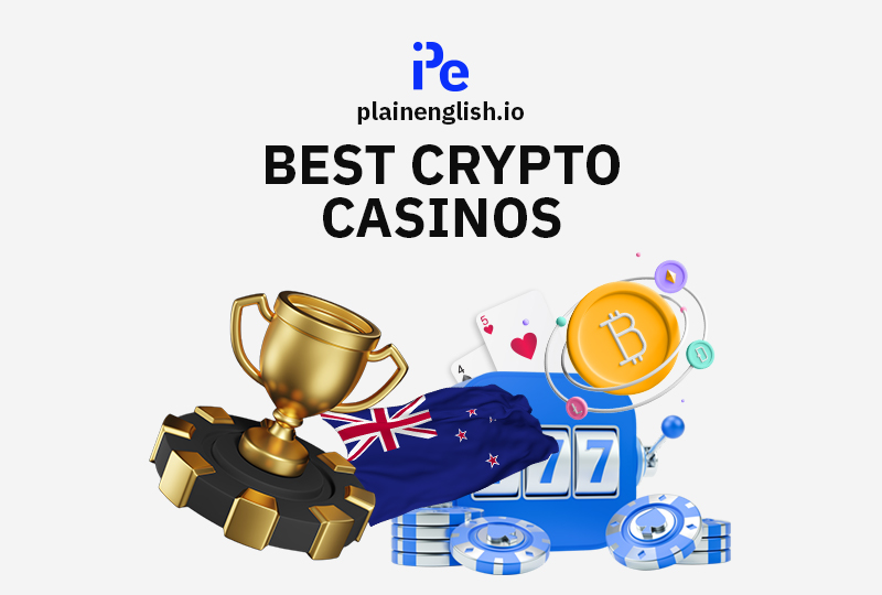 A Slotmachine, a Bitcoin an the New Zealand Flag.