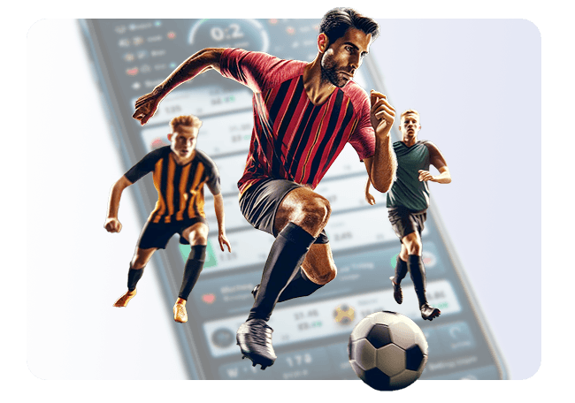 Footballers Playing and a Betting Site on a Phone