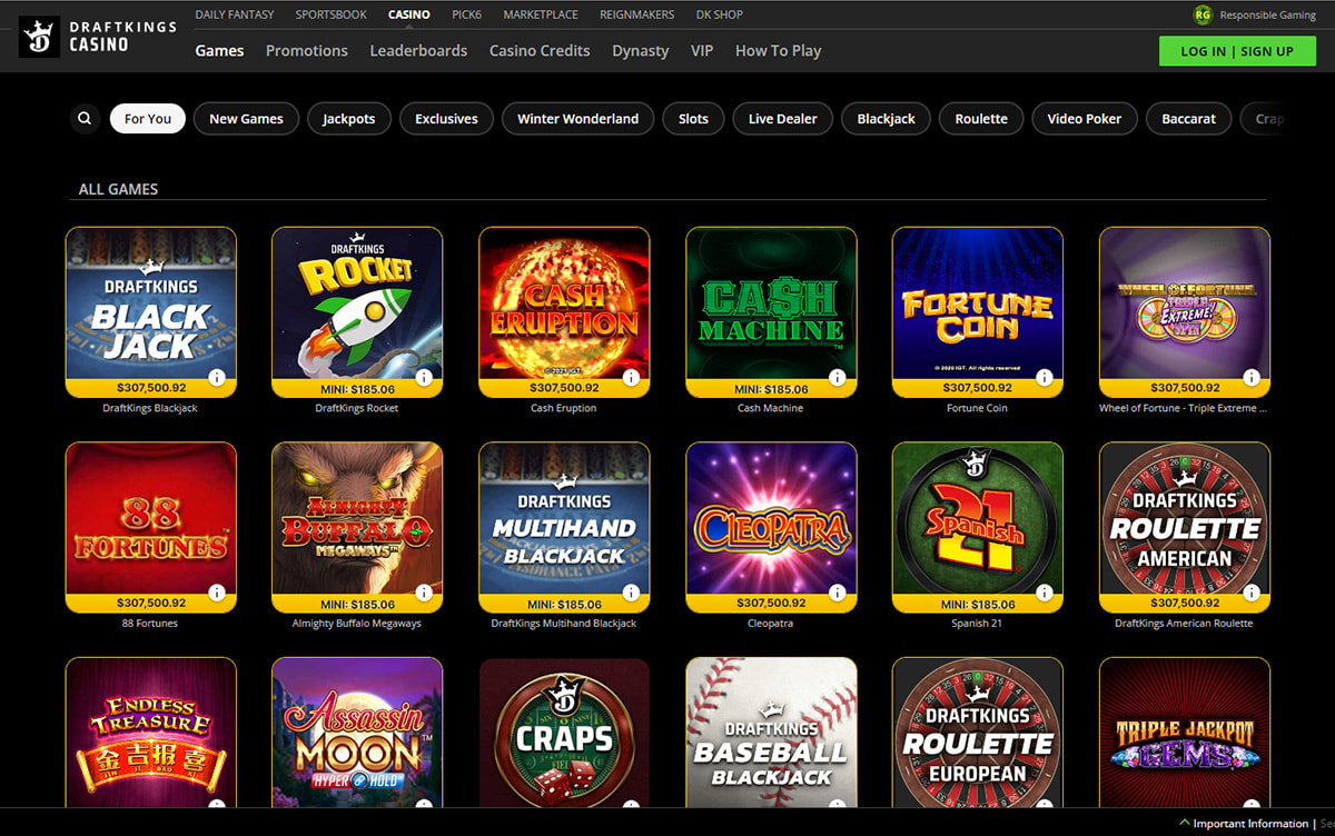 DraftKings Casino offers